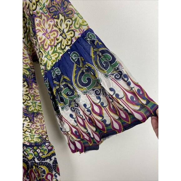 Zara Women’s Tunic Top Sz M Blouse, Boho, Art Deco design, fabulous bell sleeves - Picture 3 of 6